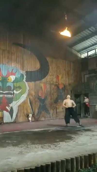 Sticking a flaming torch down your pants