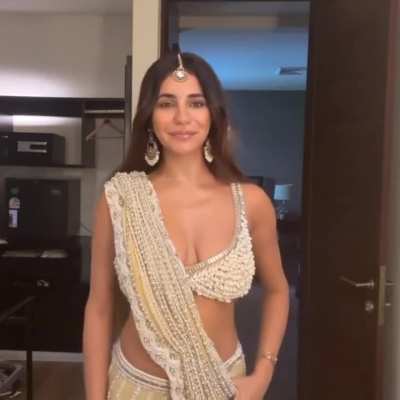 In a saree for besties Haldi ceremony