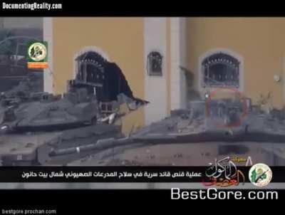 High caliber anti-material rifle takes the arm of an Israeli tank commander. The commander dies from his injuries. Gaza war, 2014.