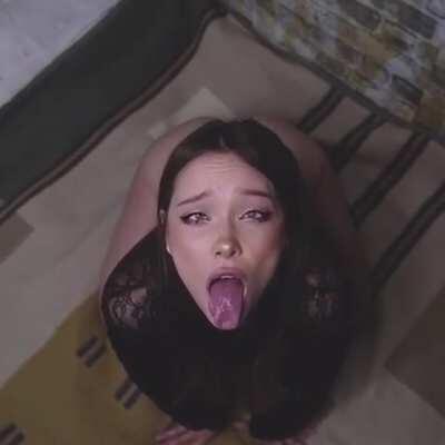 Begs for cum and shows ahegao