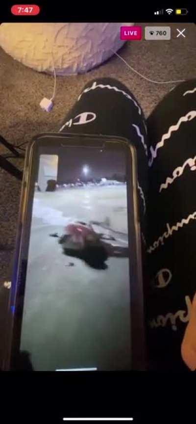 Someone was trying to sell her fight video FUCK that broke ass dude