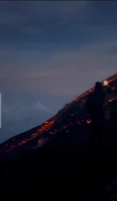 A beautiful up-close shot of a active volcano