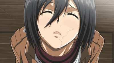 Mikasa Swallows (GIF)