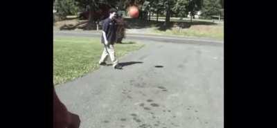Playing with an over inflated basketball, WCGW?
