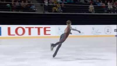 SuperAthleteGifs. Alexandra Trusova does the quadruple Lutz--the first female to ever do so.