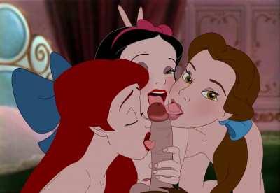 Ariel, Belle and Snow White please cock (Rooler34)