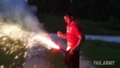 Taking fireworks to the face