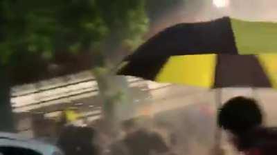 Downtown Portland Lots of tear gas, crowd pushed back, very hard to breathe. People Choking walking up the block