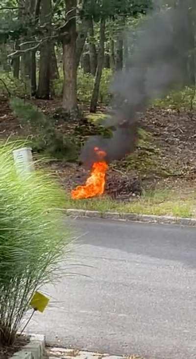 Transformer exploded in front of my house the day before a head-on collision with a hurricane