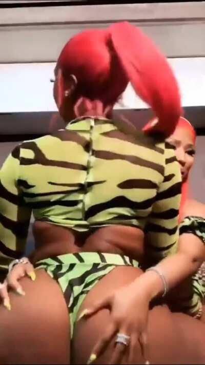 Feeling up and enjoying Megan Thee Stallion's ass jiggle [gfy]