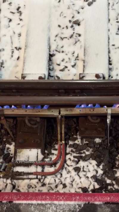 Long Island Rail Road uses gas heaters at Jamaica Station so the railroad track switches don’t freeze in winter