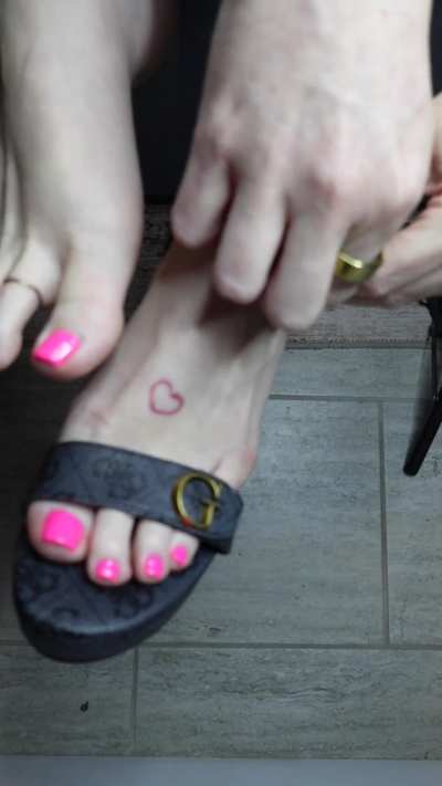 The wedges or the pedi?