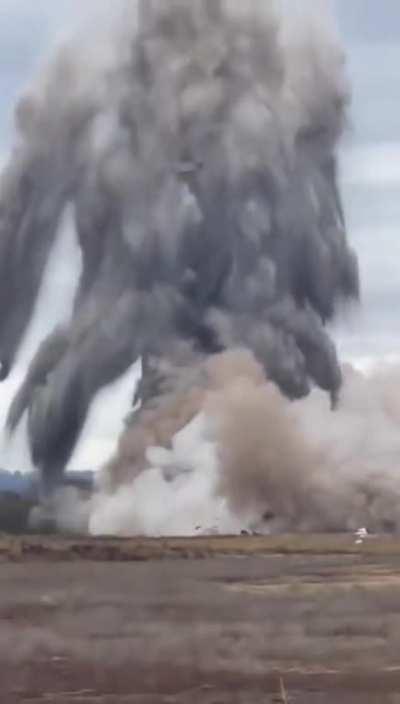 The demolition company was supposed to take down four chimneys and leave the fifth standing