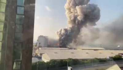 The buildings in front of him vaporised so probably dead