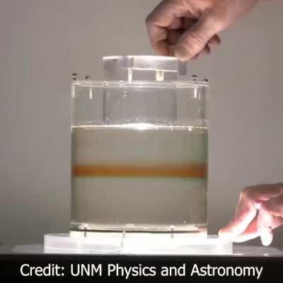 Colored droplets in corn syrup seemingly blended together can be returned to their original state by reversing the direction of mixing, a form of laminar flow called 