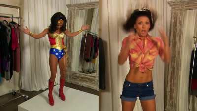 Kelly as Mary Anne (Gilligan's Island), Wonder Woman, and Star Trek cosplay!