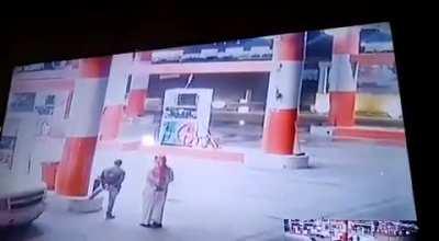 Drifting in a gas station