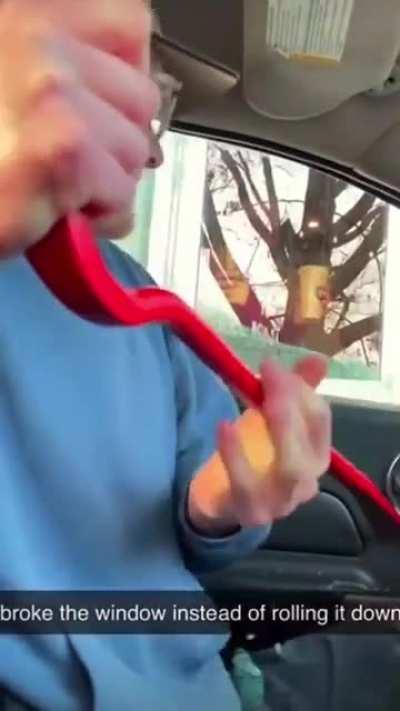 Breaking car's windows for some tik tok points...