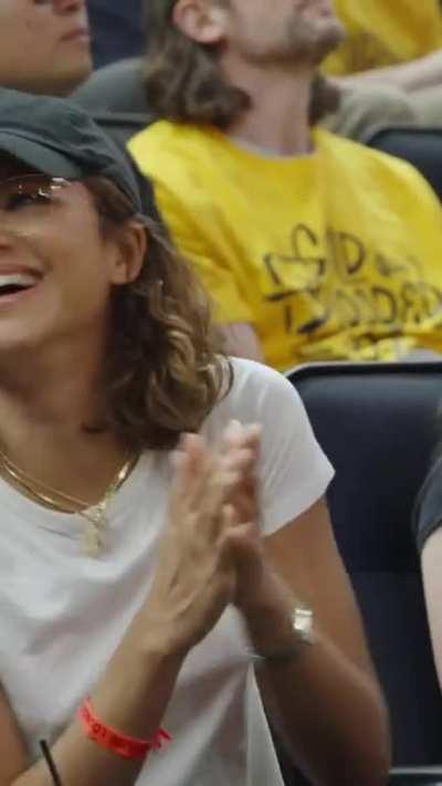 Our queen at the Warriors v Lakers game - no bra