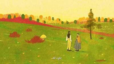 an animated scene of Jo & Laurie in Little Women