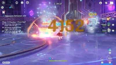 Ganyu's gameplay preview with Klee + Xingqiu. For those who are still deciding to pull or otherwise. (Ice shards spawn rate, homing Y/N, elemental reaction ratio etc)