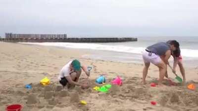 Little did we know Ethan was already practicing his burial skills from the start