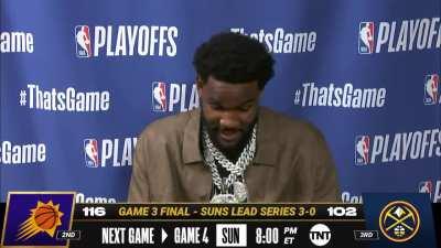 [Highlight] Ayton reacts to Jokic's 30-20-10 night: 