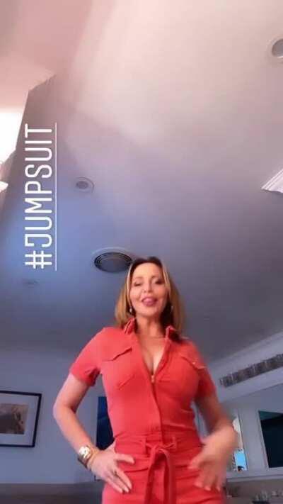 She looks so sexy in that jumpsuit