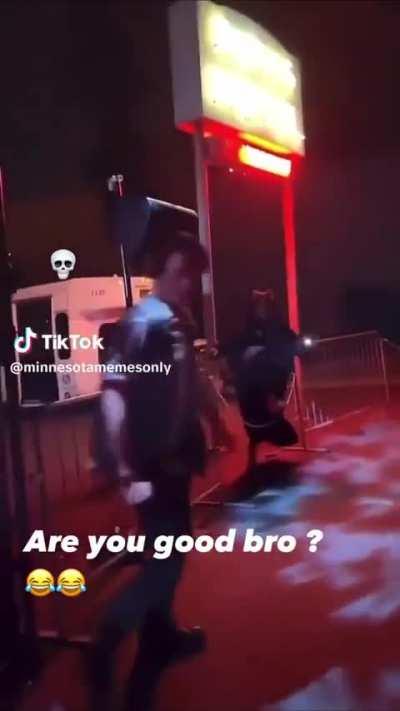 Guy attacks haunted theme park employee.