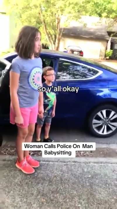 Cops called on a man babysitting