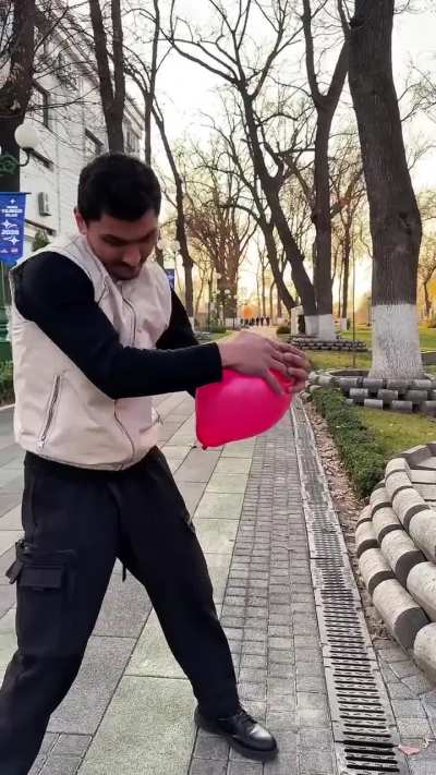 Pushing a baloon, but how?