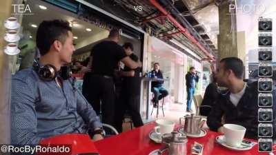 Cristiano Ronaldo just went out for tea, and this happened.