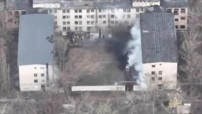 The Ukrainian Army successful conduct Artillery attack on Russian position in Rubizhne, multiple armored vehicles damaged or destroyed.