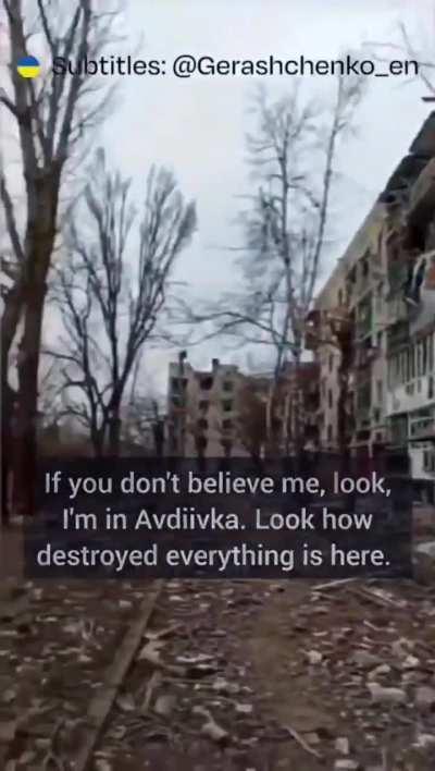 Avdiivka: It's everything in these houses. There are TVs, toilet.... everything is her,  ruzzian thief