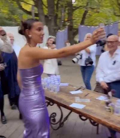 Millie Bobby Brwn loves purple pants