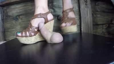 Cock And Ball Crush With Wedges On The Cock Board (by Milfymilker)