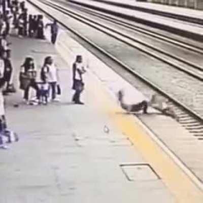 to get hit by a train