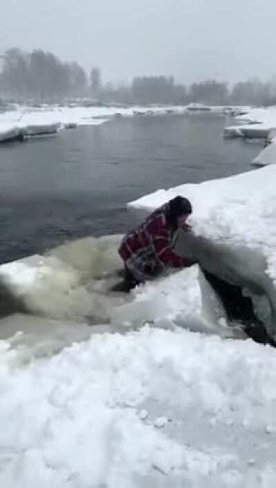 What could go wrong throwing a snowball on a block of moving ice