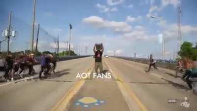 The anime: about war, destruction, death. The fandom: