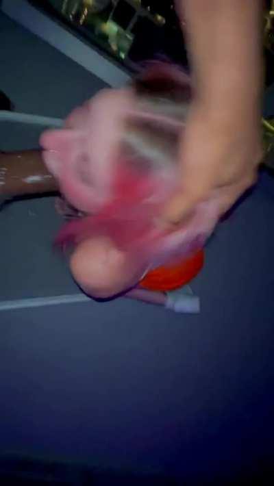 Snowbunny gets throatfucked