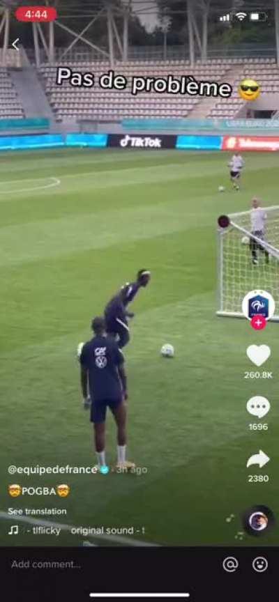 Paul Pogba touch in training