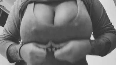 Dropping my huge boobs in slow motion
