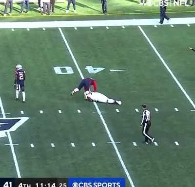 Judon with a game saving tackle