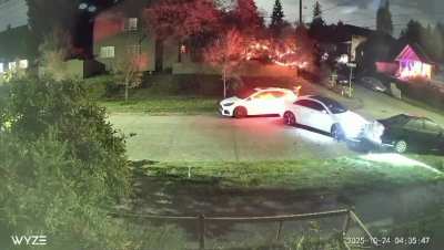 [oc] Drunk driver smashes into parked car before driving away (and smashing in to more parked cars after)