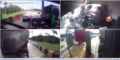 Drunk guy looking to fight a lorry driver