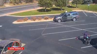 A father manages to save his young daughter from a vicious dog attack.