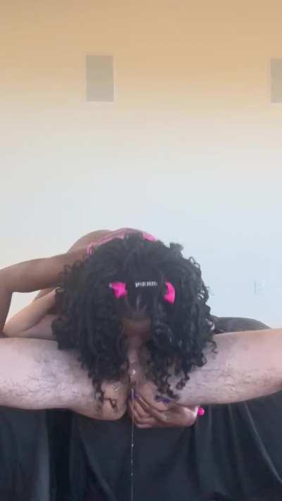 me fucking my own head on a big white dick