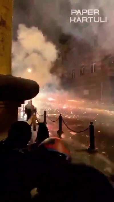 Georgian man and his firework gattling gun