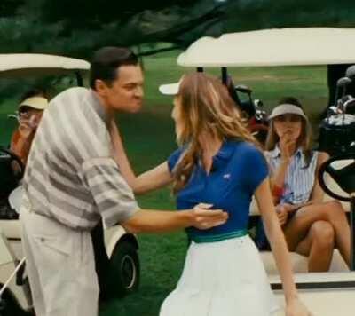 Leonardo DiCaprio groping a random girl in the wolf of the Wall Street