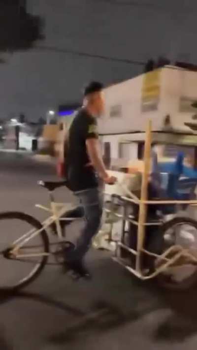 Pulling a cargo tricycle with a scooter